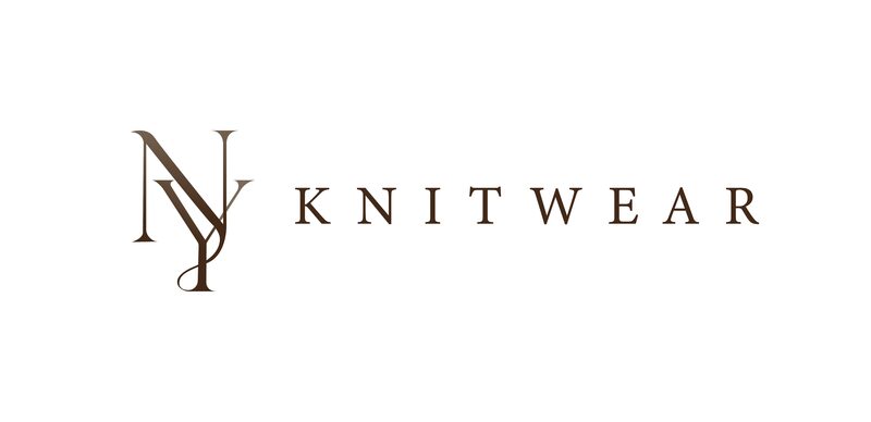 Горизонтальная версия логотипа NY Knitwear: монограмма NY и слово KNITWEAR в разрядку